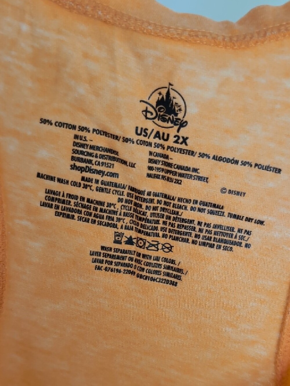 Disney Orange Racerback Tank with Multicolor Script - Picture 2 of 8